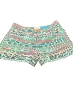 Anthropologie Elevenses Costa Aztec‎ Embroidered Shorts Colorful Boho Indie Sz 6